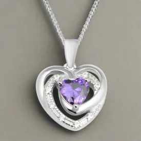 Heart Pendant with Chain in Sterling Silver