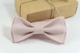 Light dusty rose bow tie / Light dusty rose linen bow tie for boys