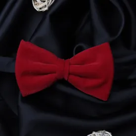 Peluche Solid Essentials Red Velvet Bow Tie