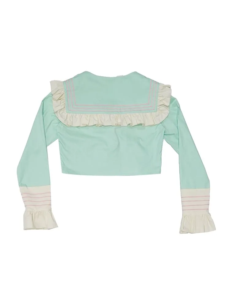 Ruffled sailor collar blouse【s0000001143】