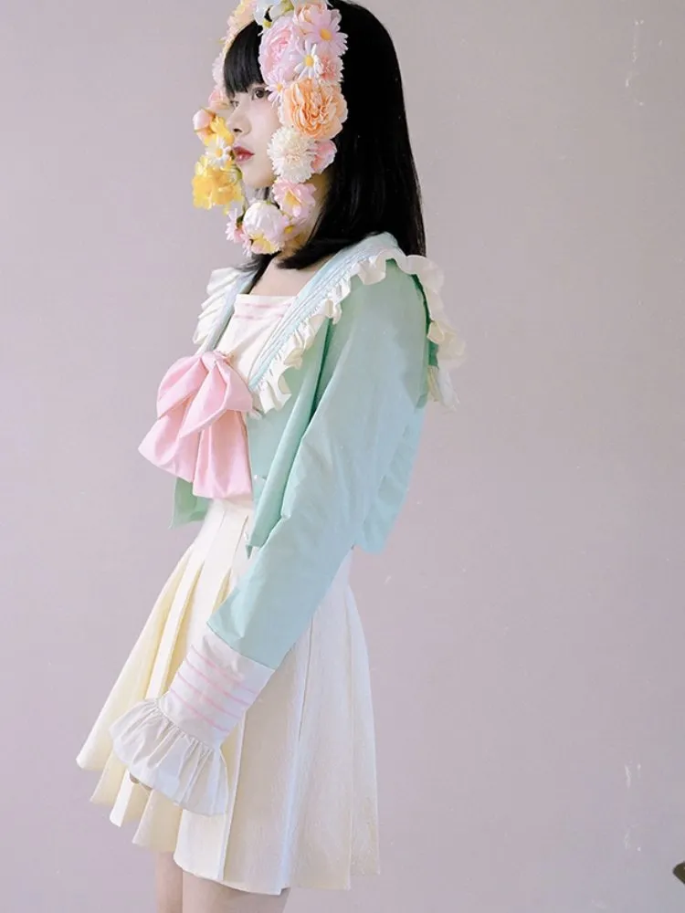 Ruffled sailor collar blouse【s0000001143】