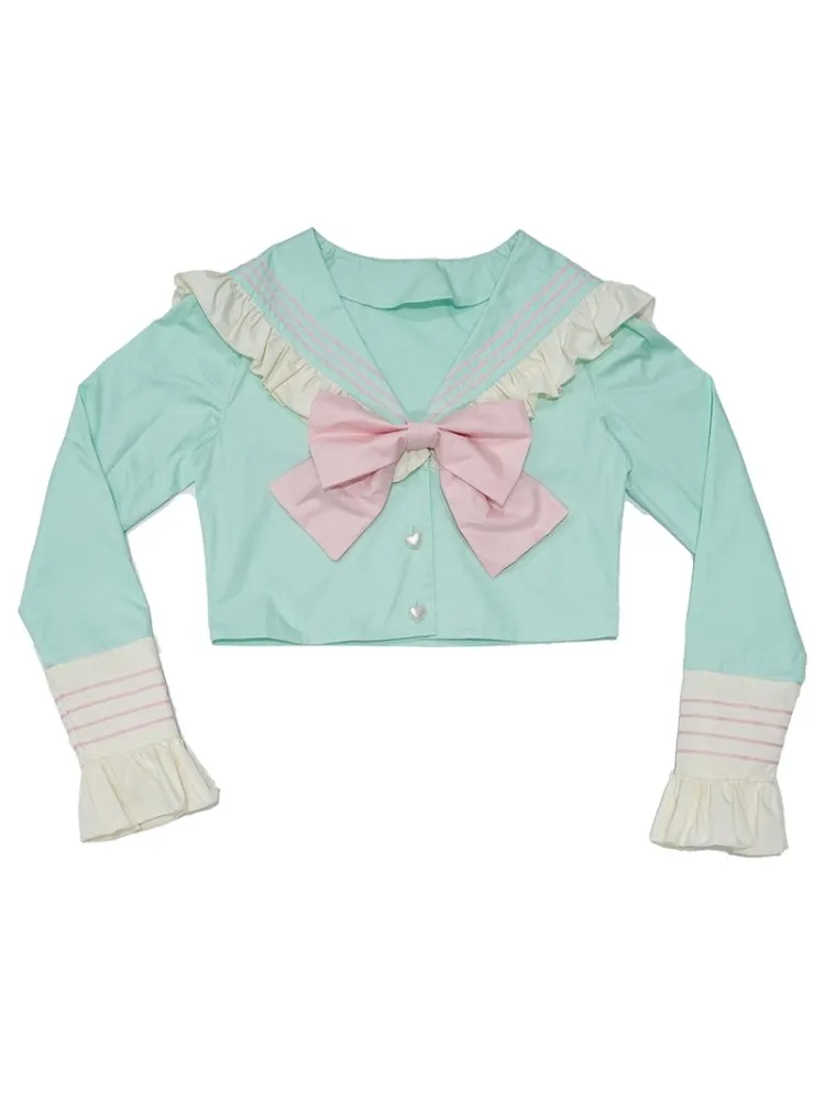 Ruffled sailor collar blouse【s0000001143】