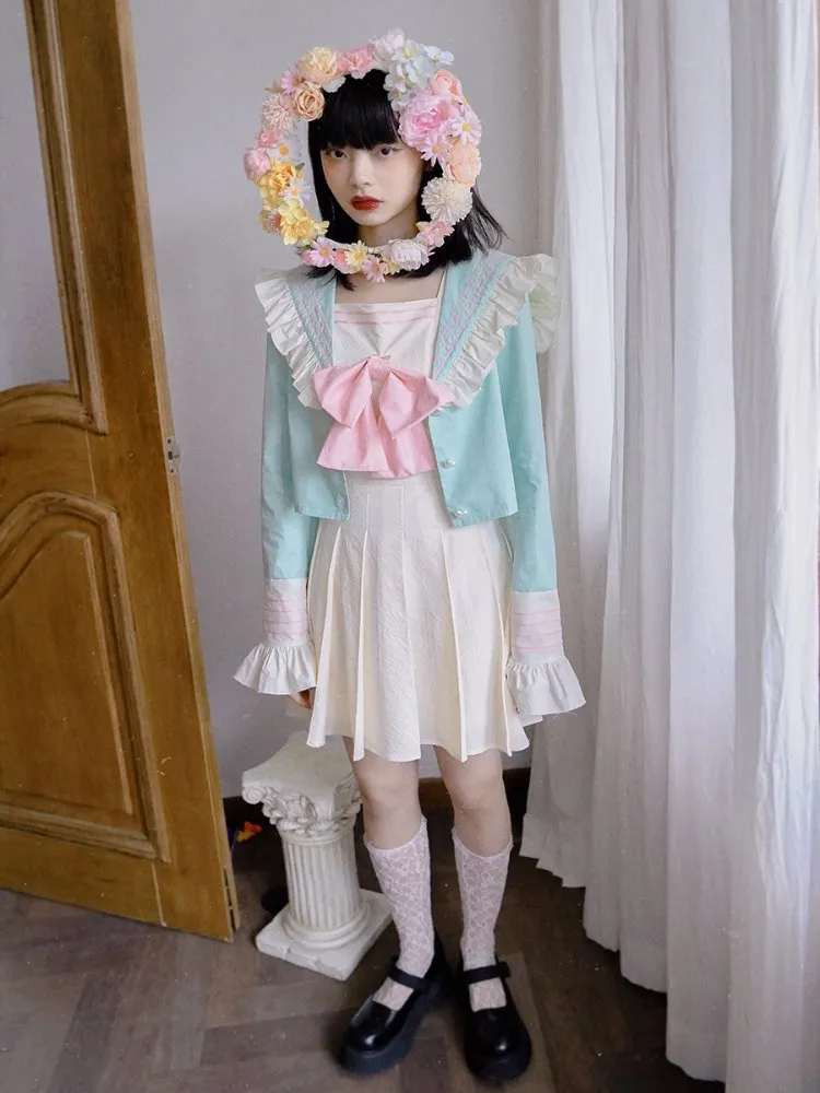 Ruffled sailor collar blouse【s0000001143】