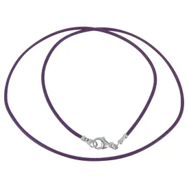 Sterling Silver 1.8mm Fine Purple Leather Cord Necklace