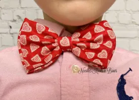 Valentine's Day Bow Tie, Hearts on Red, Baby, Toddlers, Mens Bow Ties